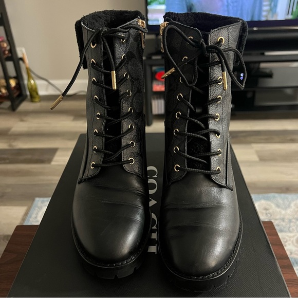 Coach Jill Women's Black Lace-Up Boots - Picture 3 of 8
